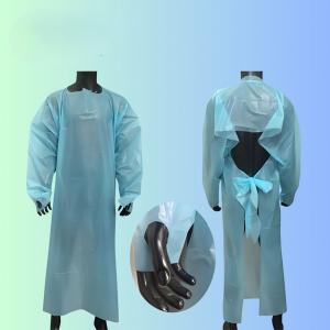 CPE Gown Blue Disposable Plastic Gown with Thumb Loops Waterproof Apron